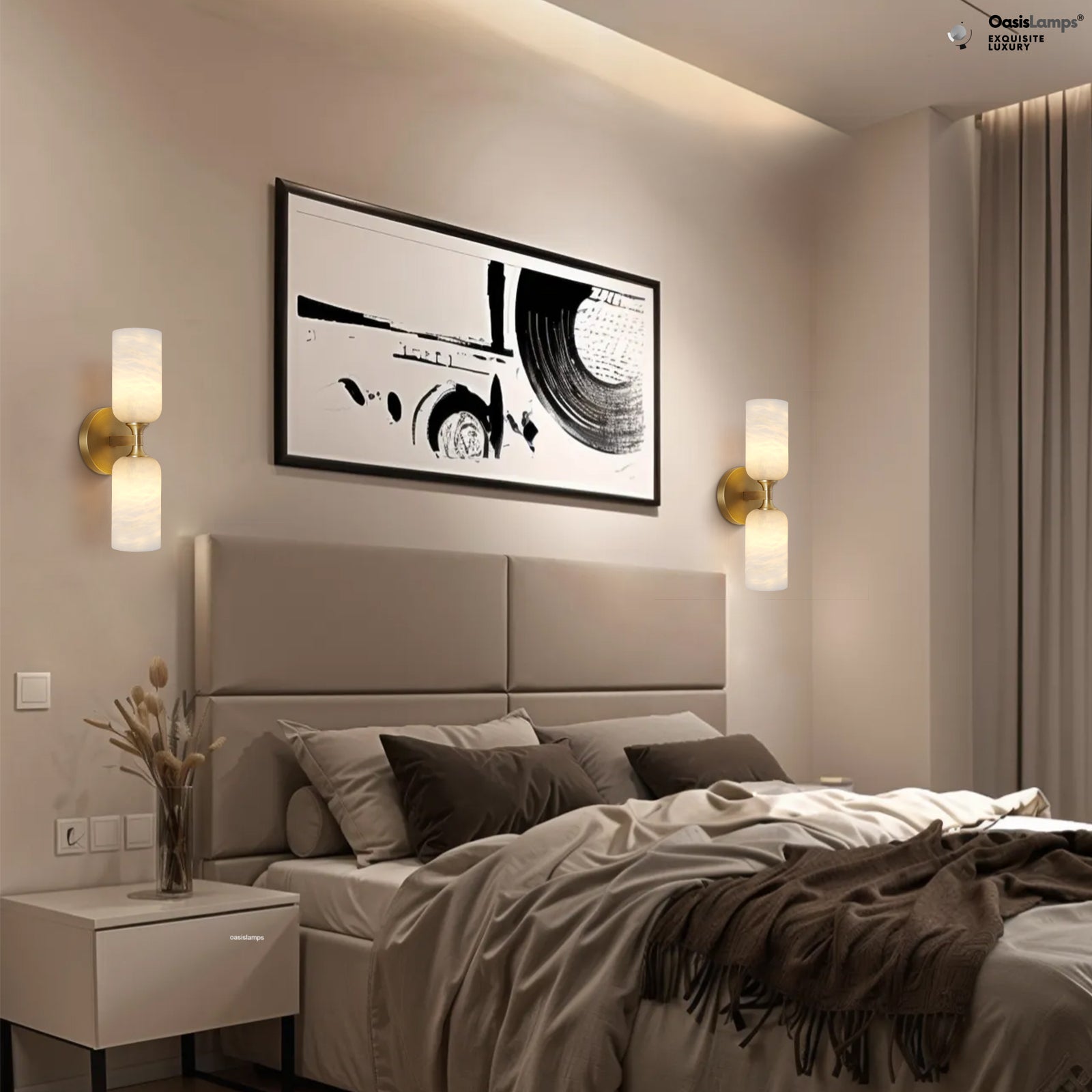 Axis Alabaster Wall Sconce 13.9"#color_brass