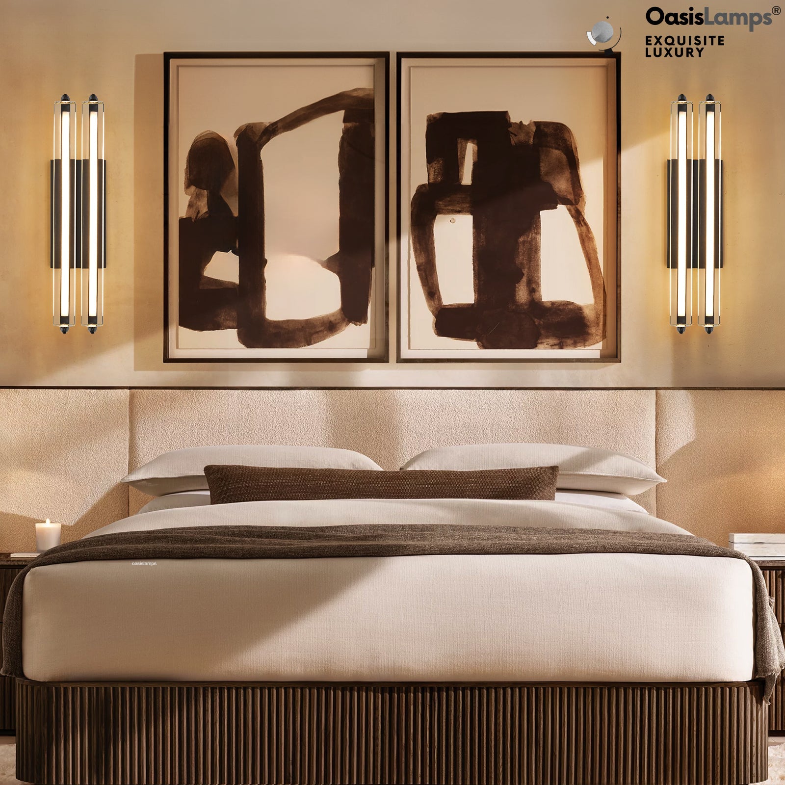 Clara Glow Crystal Wall Sconce 19"#color_black,style_double crystal