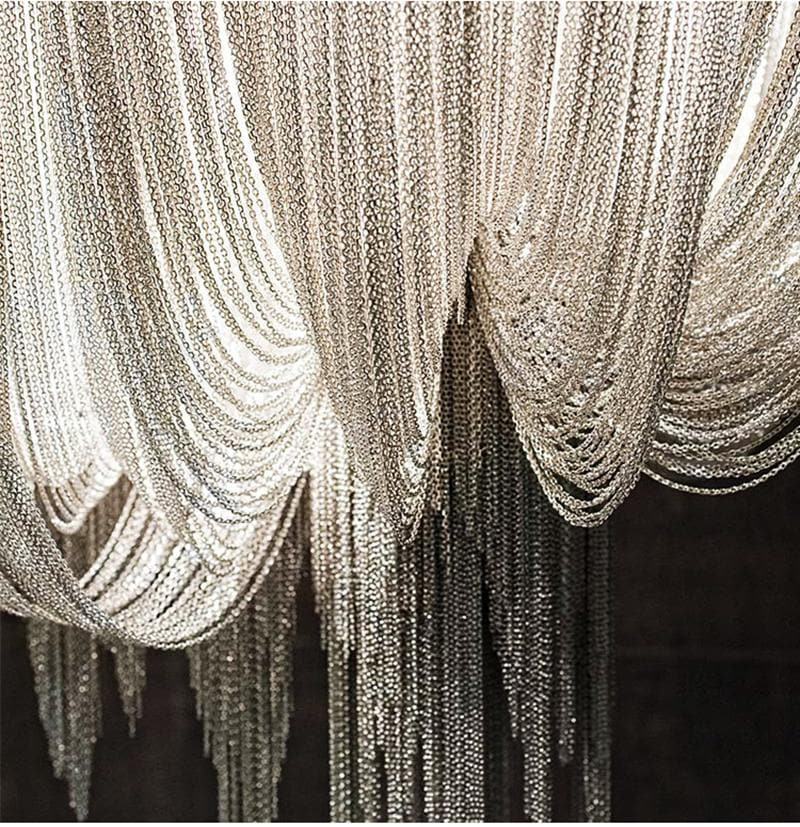 Alisa Luxury Double-layer Aluminum Chain Tassel Chandelier