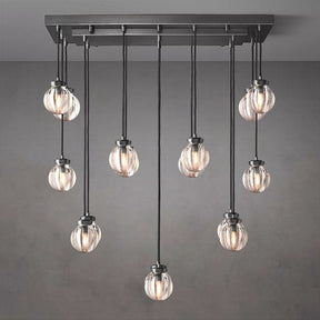 Pearl Ball Long Chandelier 36"