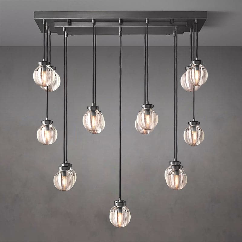 Pearl Ball Long Chandelier 36"