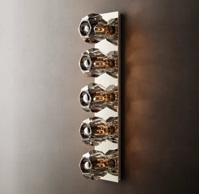 Belle Crystal Glass Grand Linear Wall Sconce Smoky  27½”H