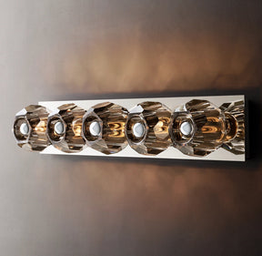 Belle Crystal Glass Grand Linear Wall Sconce Smoky  27½”H