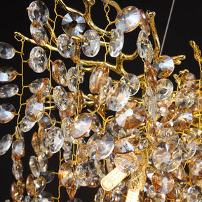 Circe Crystal Round Gold Branch Chandelier, Luxury Chandelier Living Room