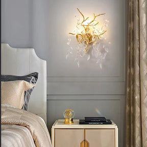 Salome Stylish  Clear Crystal Wall Sconce For Bedroom, Living Room