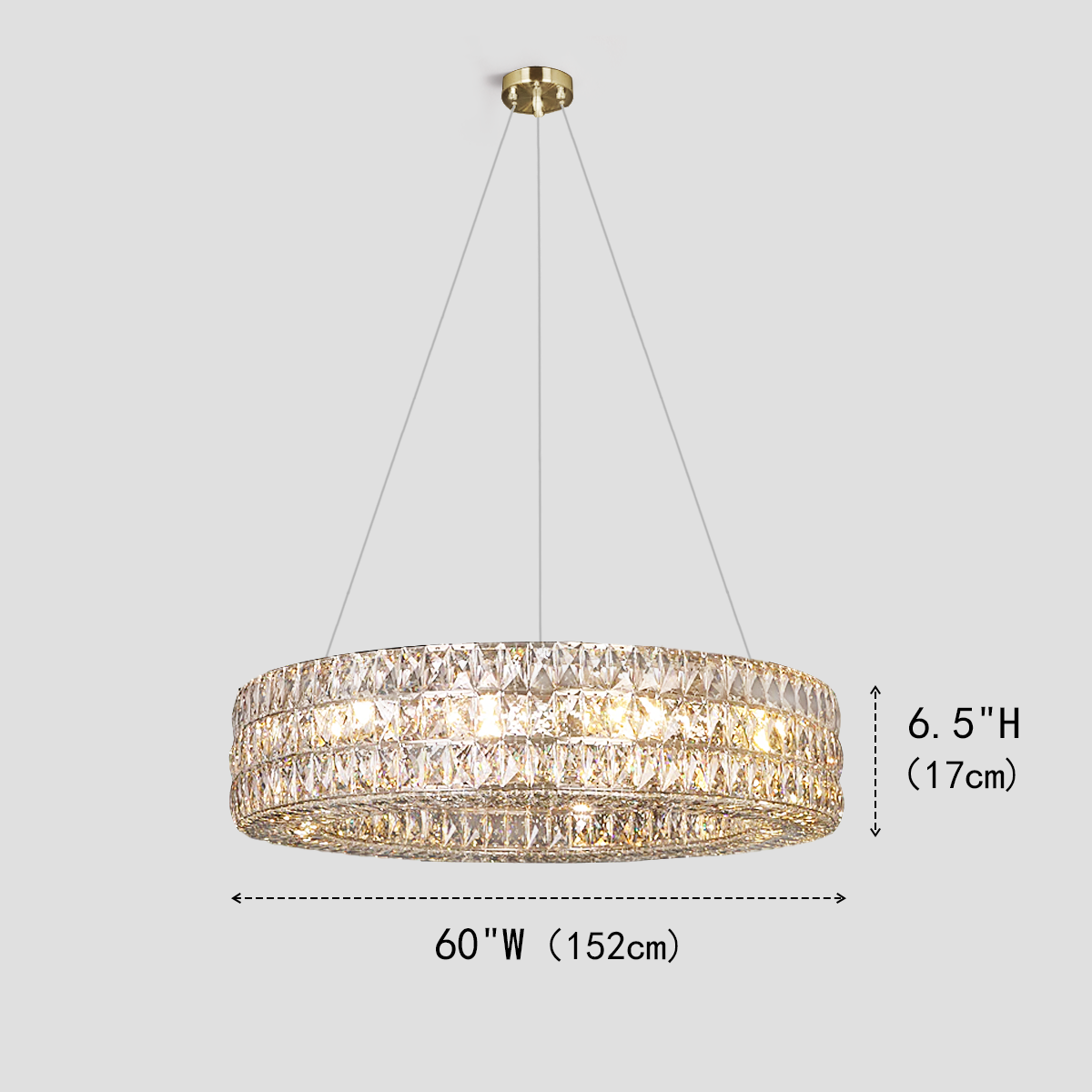 Mia Round Halo Crystal Ring Chandelier