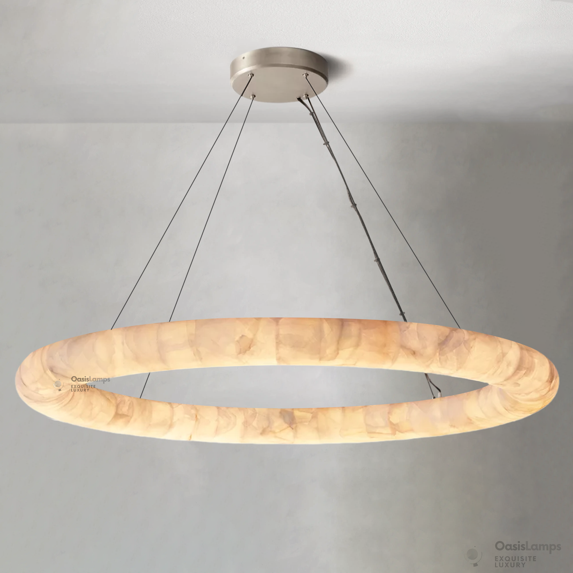 Alabaster Lisse Round Chandelier 31" 41" 61"D
