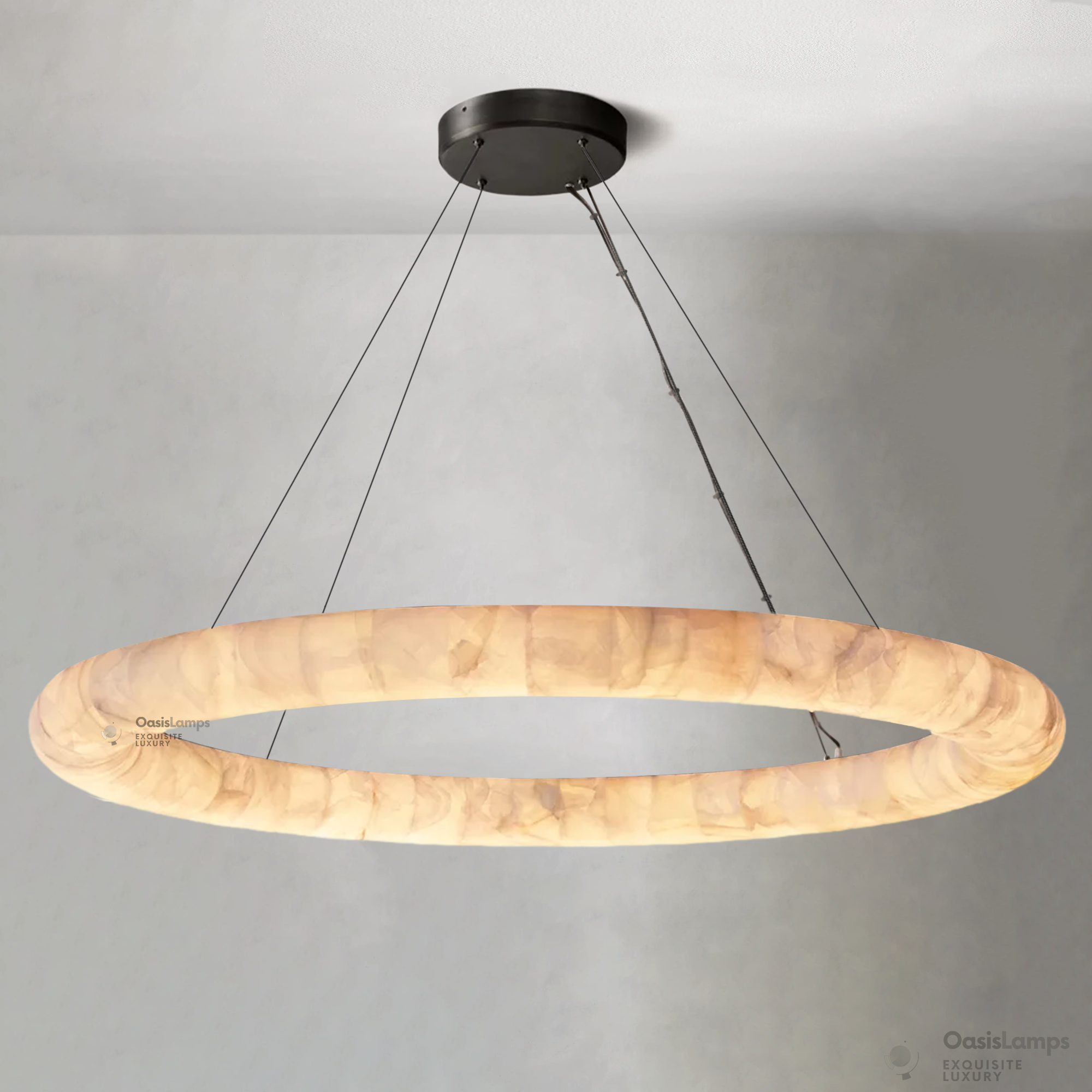 Alabaster Lisse Round Chandelier 31" 41" 61"D