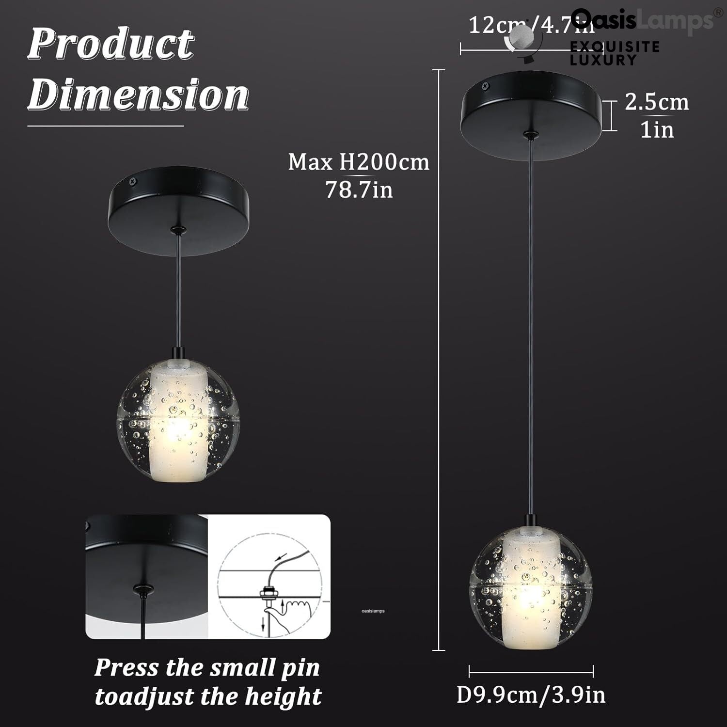 Pearl Ball Ceiling Pendant#Color_Black