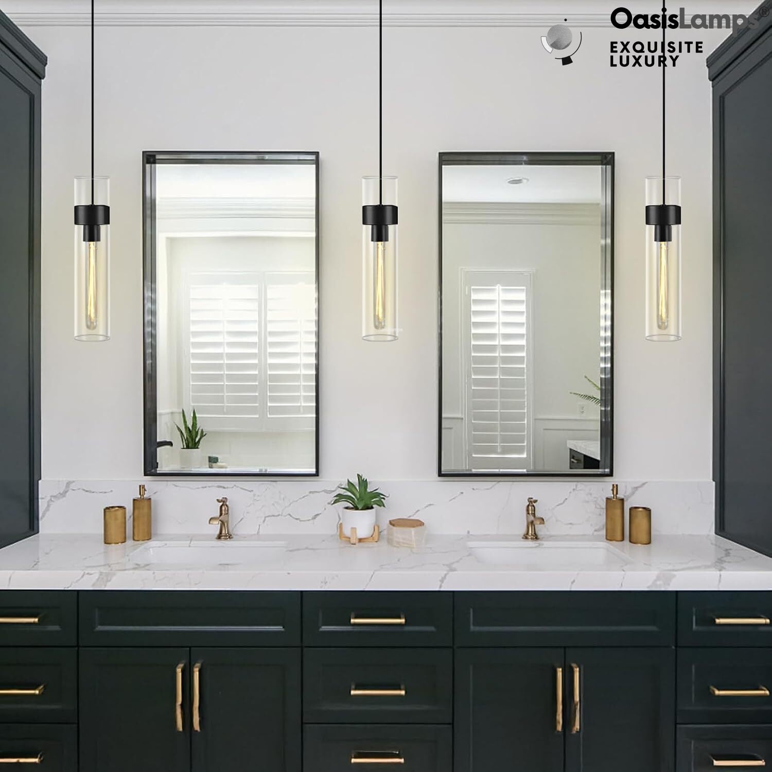 Cylora Glass Tube Pendant#Color_Black