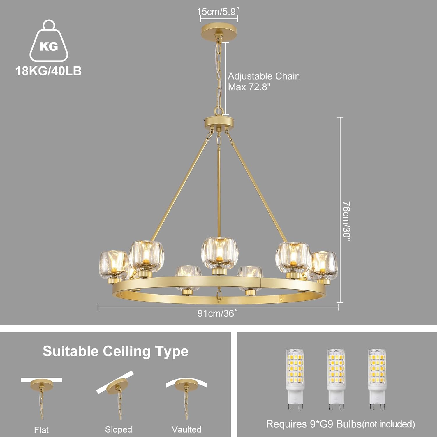 Vellum Round Chandelier 24" 36" 48" 59"D#size_36"-round,color_brass