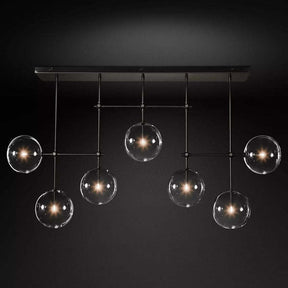 Globe Glass Modern Linear Chandelier  59"W