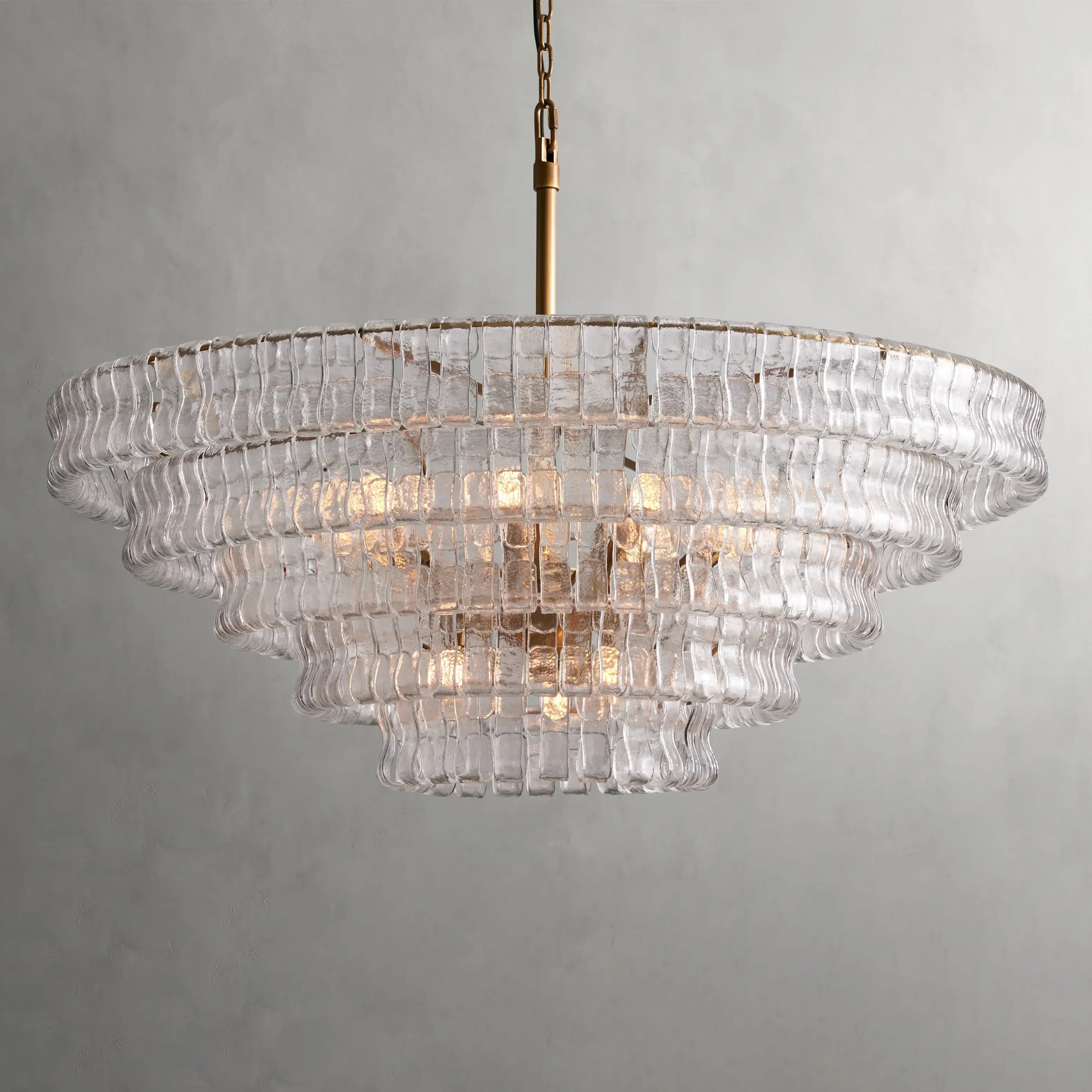 Ghiacci Round Glass Chandelier 36'' 48"D