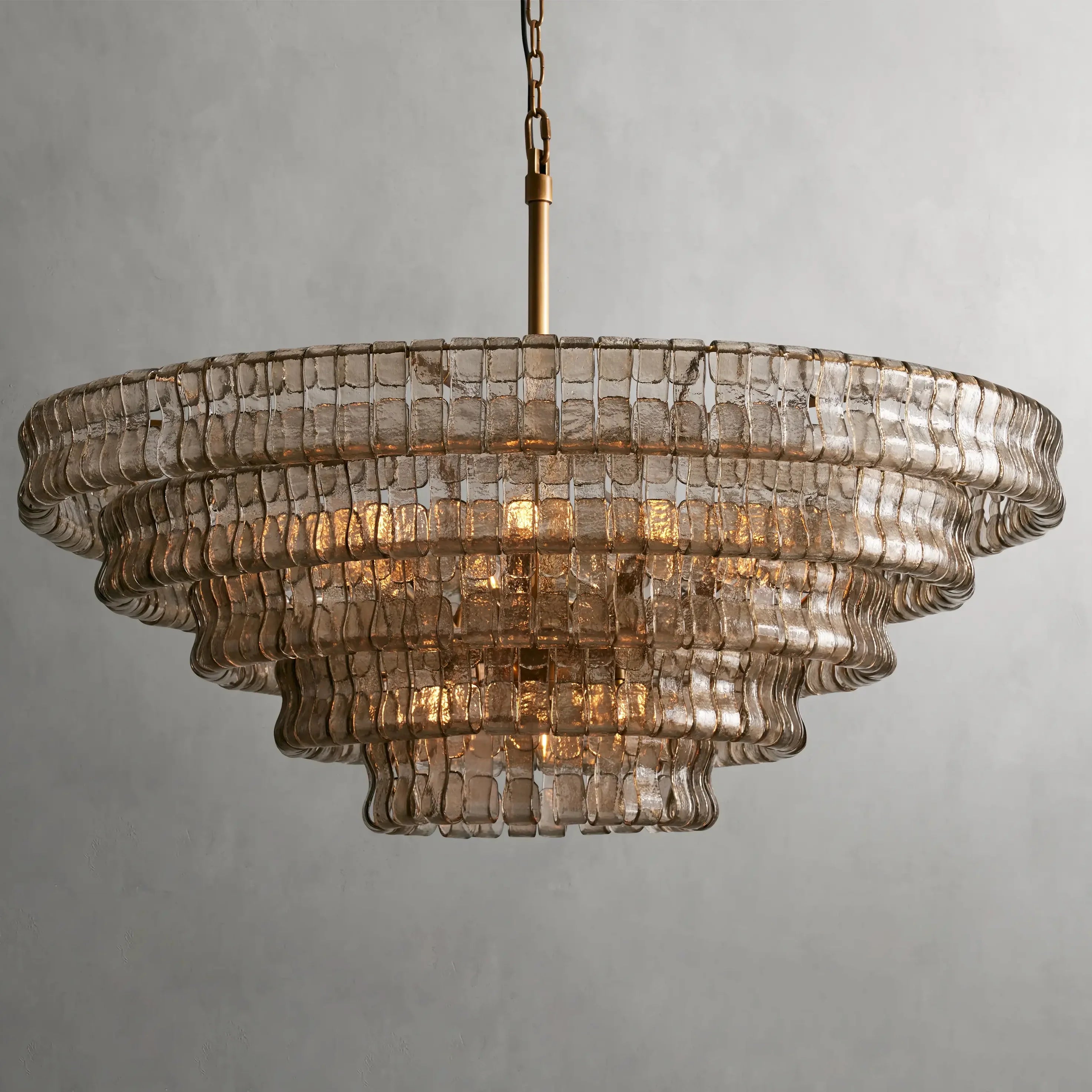 Ghiacci Round Glass Chandelier 36'' 48"D