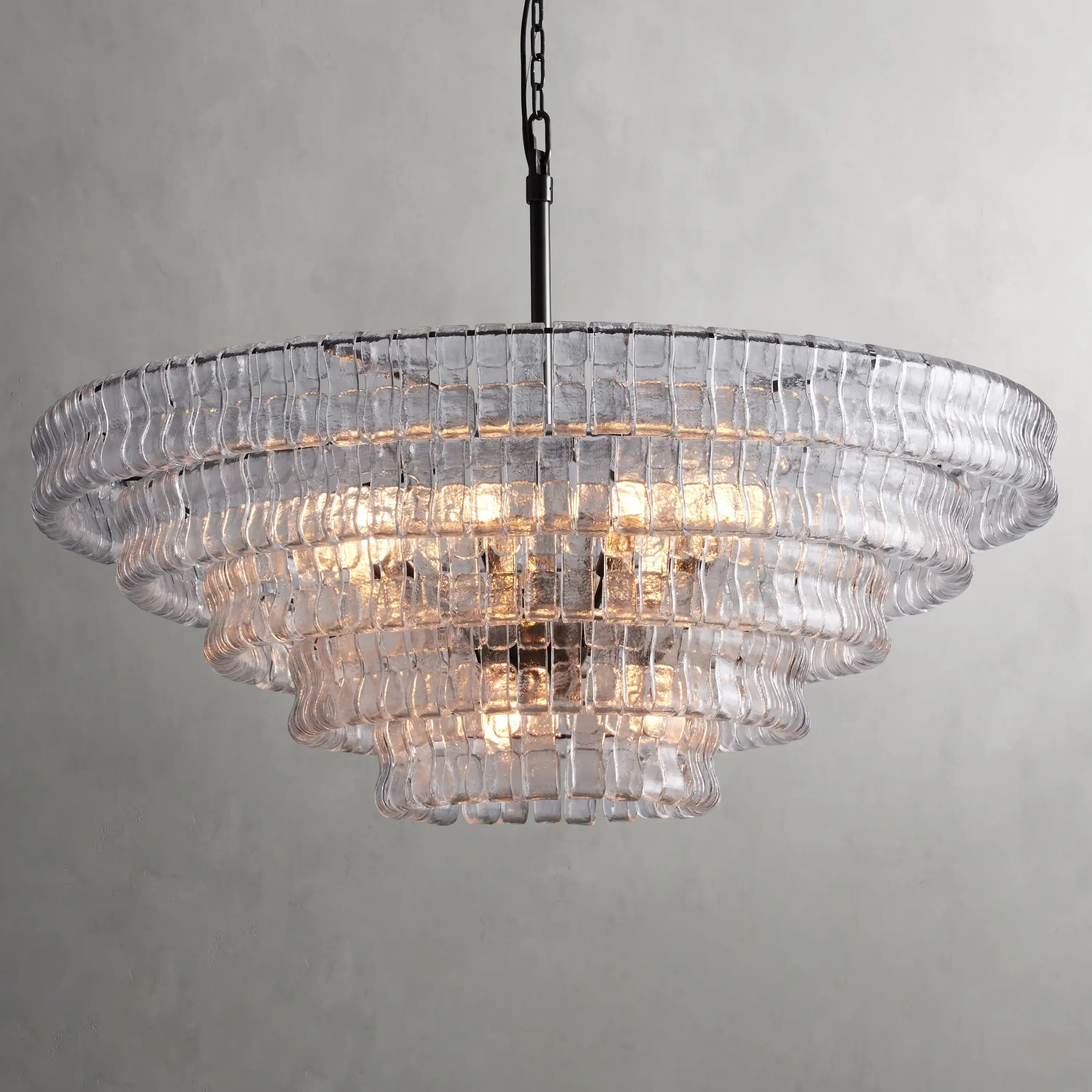 Ghiacci Round Glass Chandelier 36'' 48"D