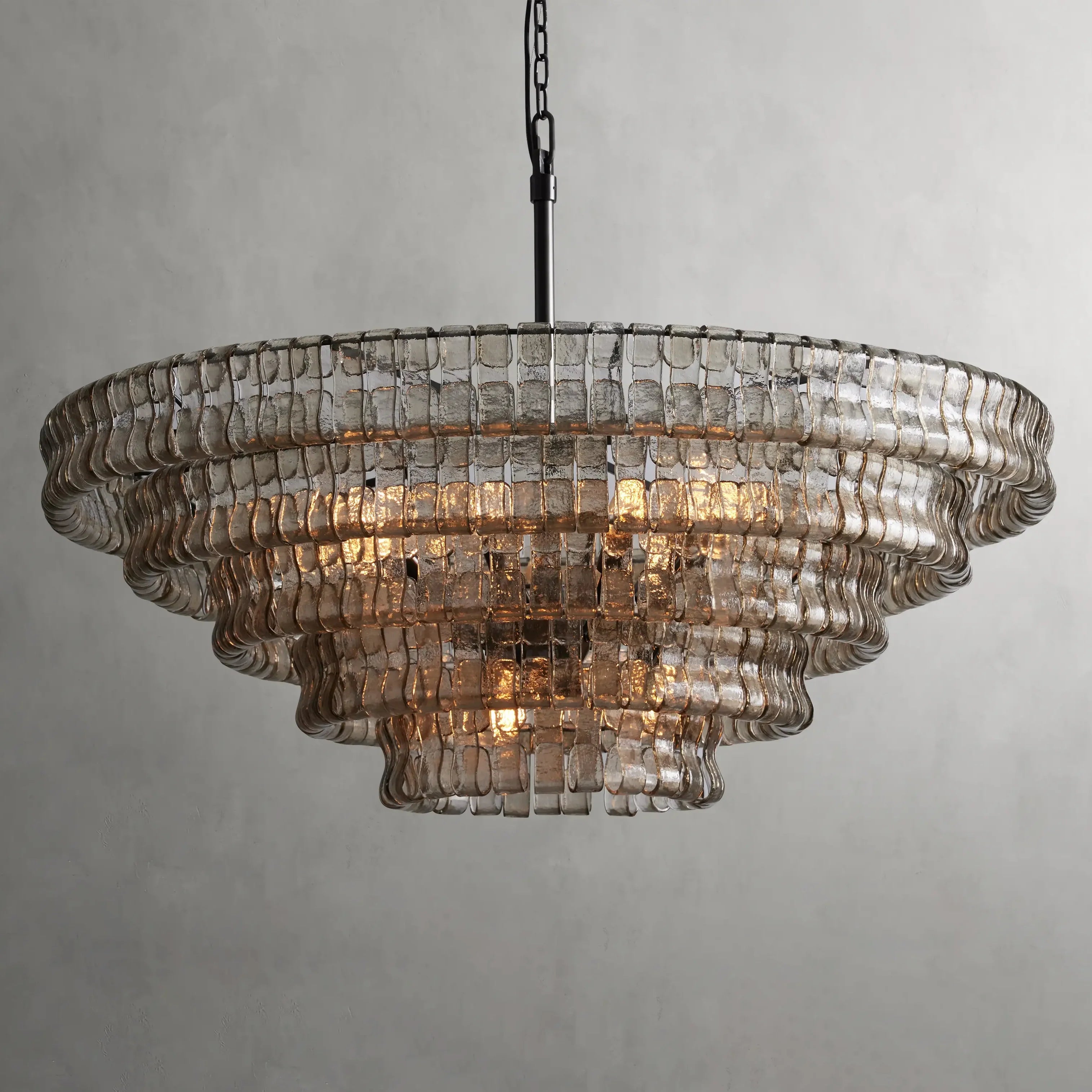 Ghiacci Round Glass Chandelier 36'' 48"D