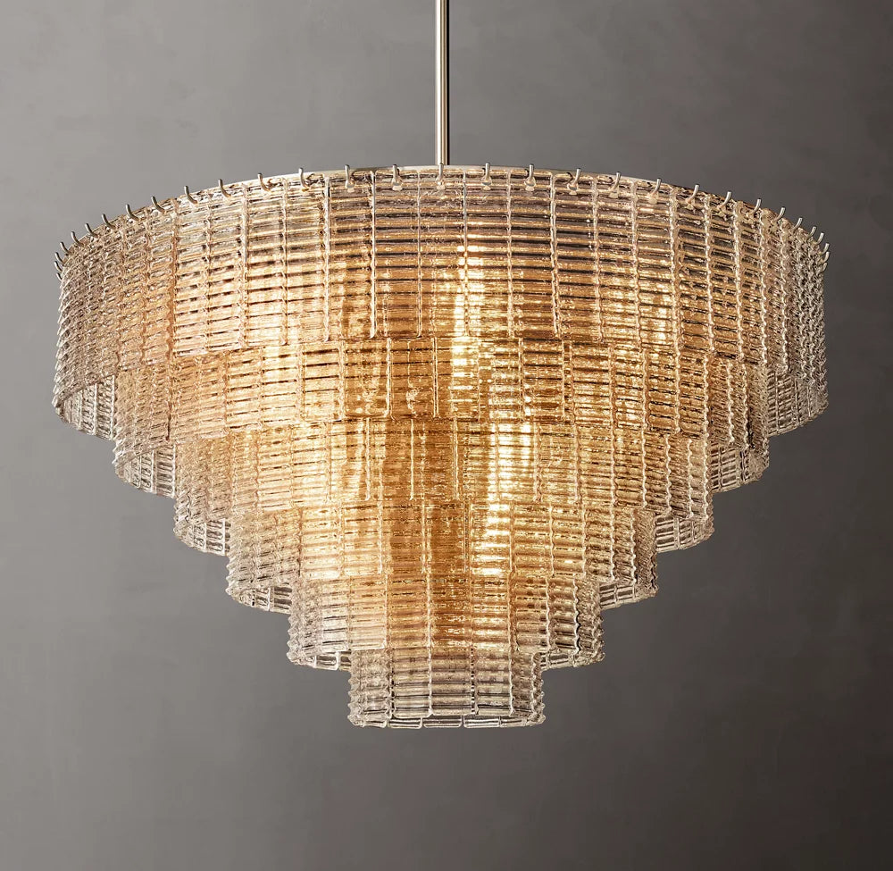 SIRENE CLEAR ROUND GLASS  CHANDELIER 41" 36''