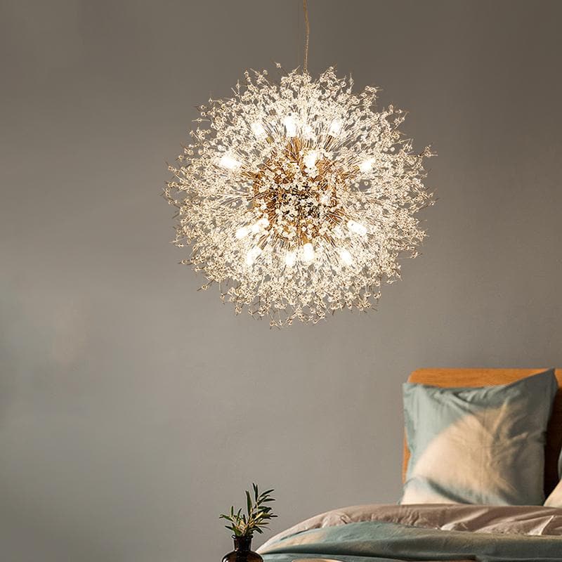 Modern Crystal Dandelion Chandelier Gold