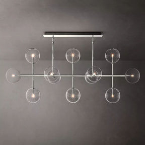 Globe Glass Modern Linear Chandelier 72"W