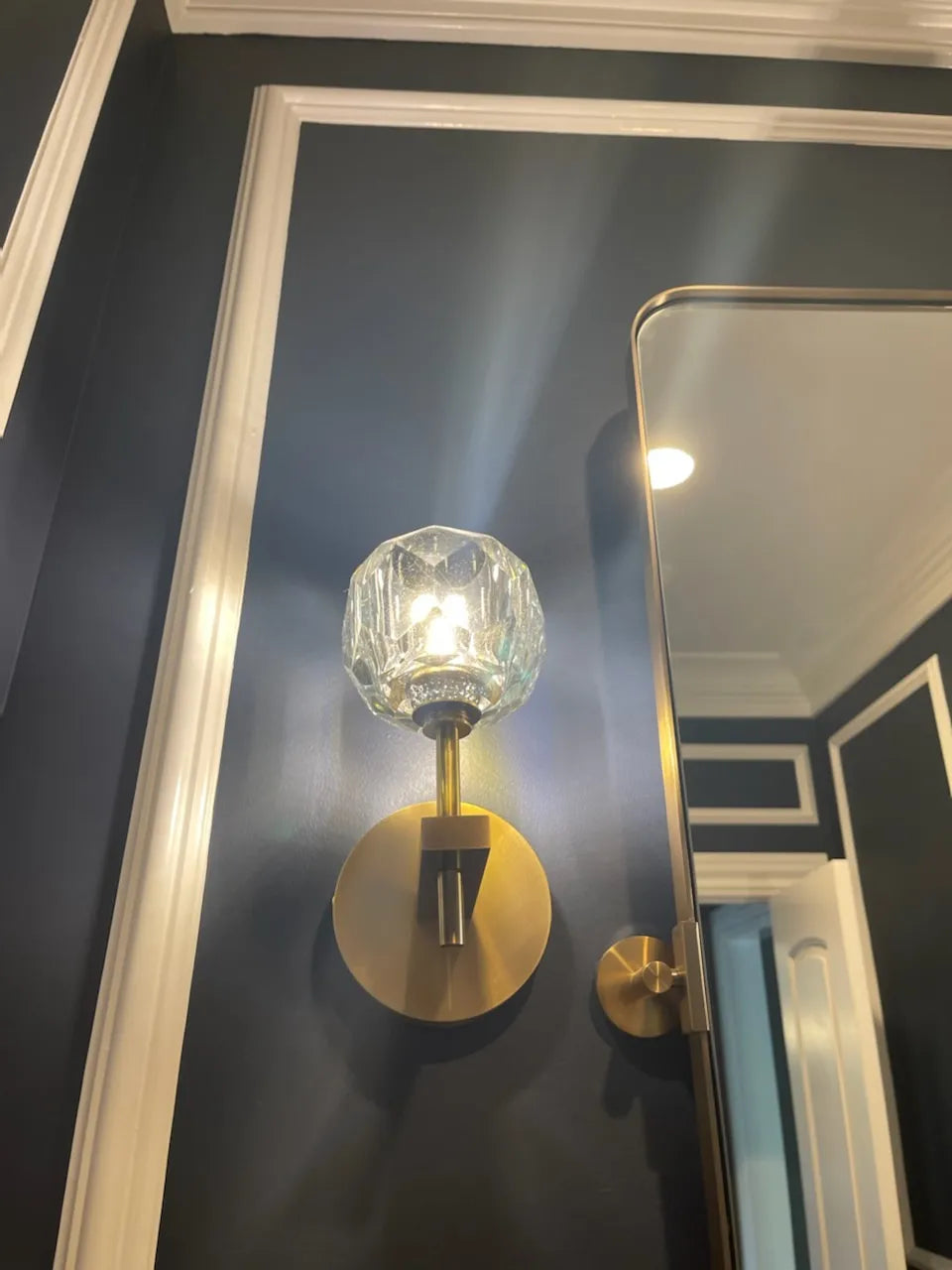 Belle De Crystal Ball Short Wall Sconce