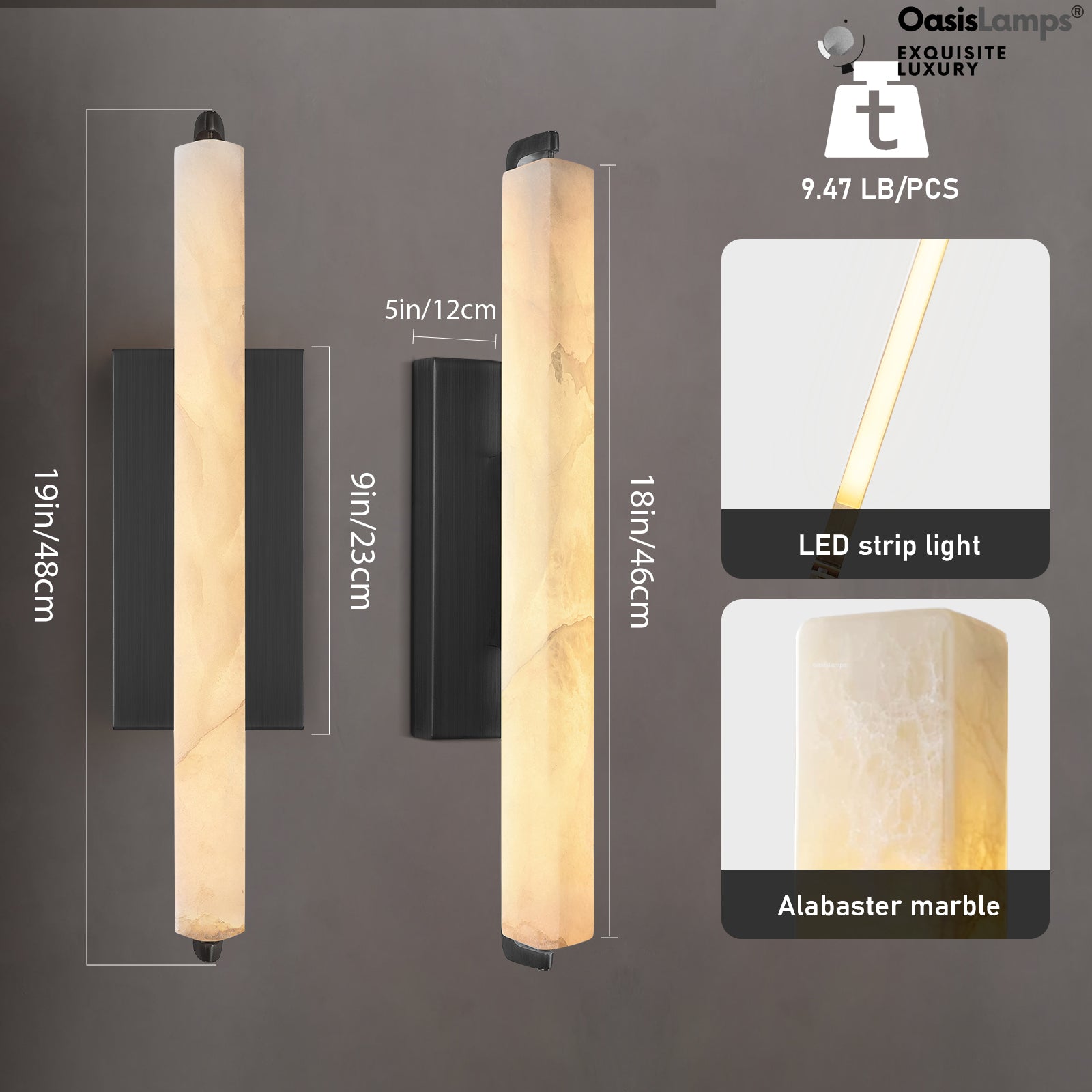 Clara Glow Alabaster Wall Sconce 19"#color_black,style_single