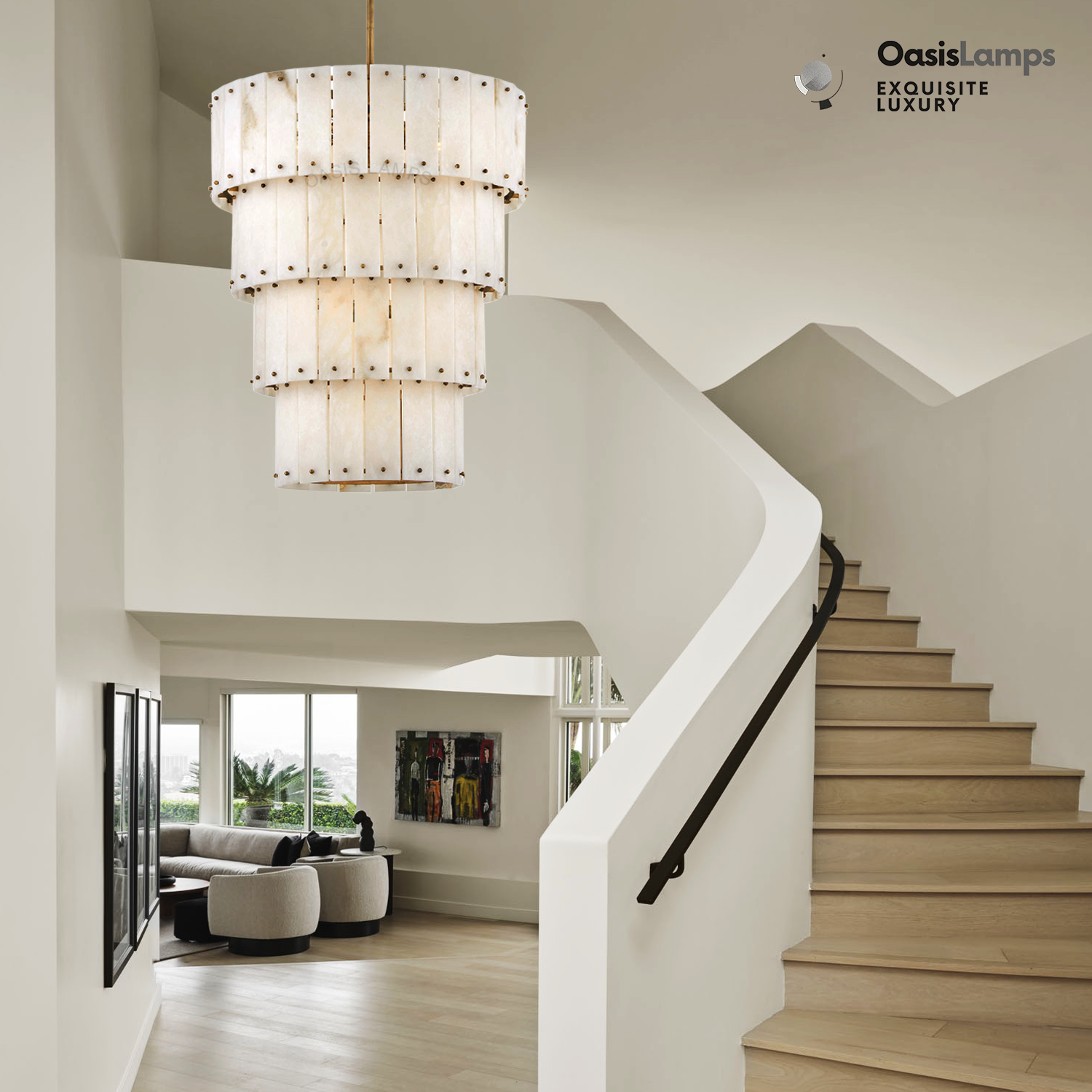 Rancho Alabaster 4-Tier Round Chandelier