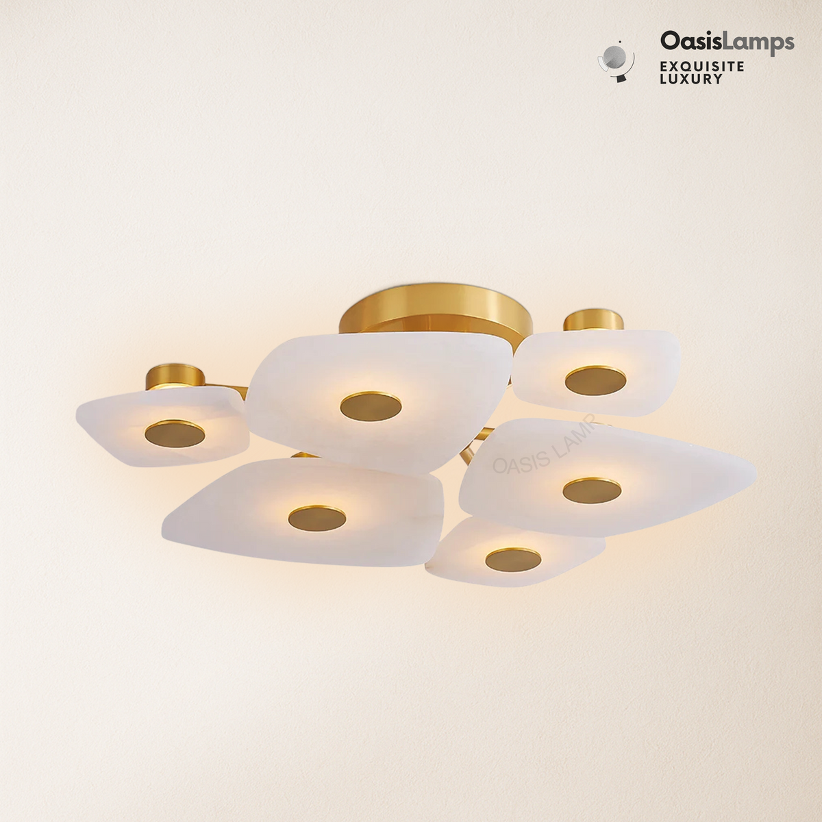 Moira Alabaster  6 Lights Surface Ceiling Light