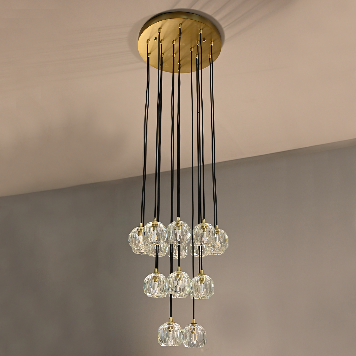 Belle Round Cluster Chandelier Clear / Smoky 14" 19" 24" 30" 40"