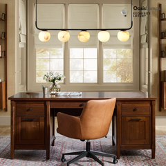 Nami Alabaster Global Island Round Chandelier 5 Lights