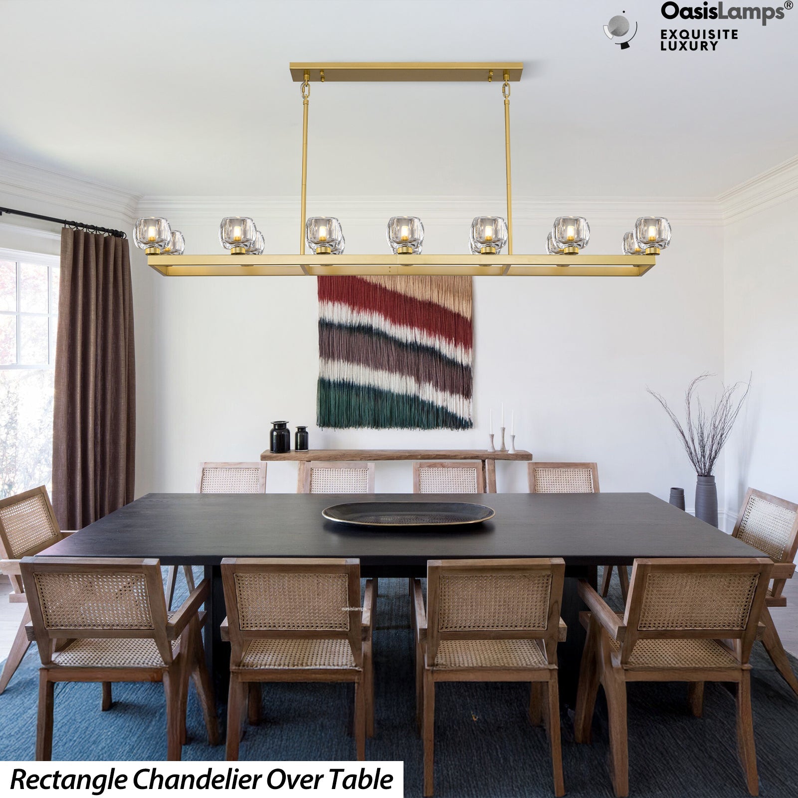 Vellum Rectangular Chandelier 59" 68"L#color_Brass,size_68"-Rectangular