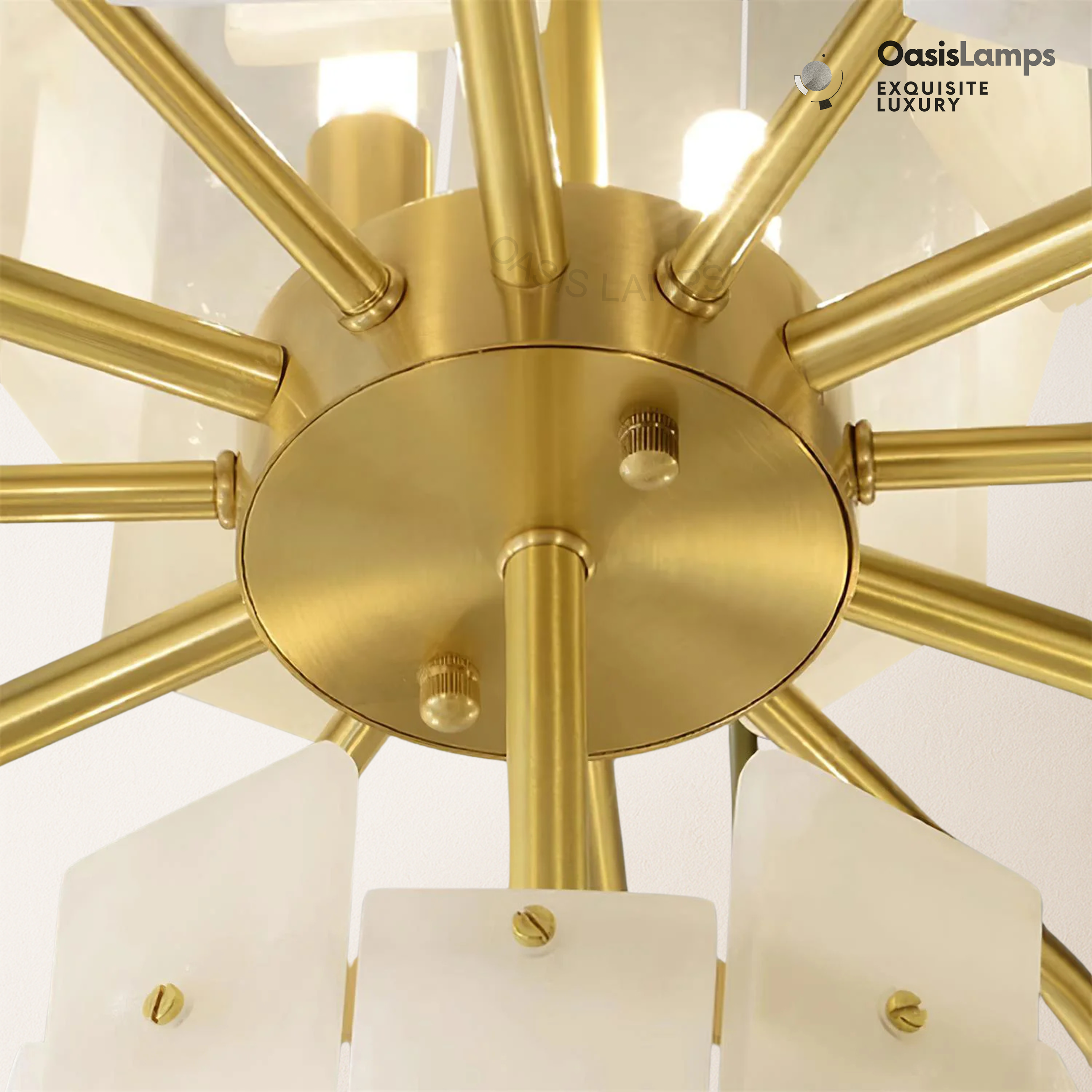 Janina Regina White Alabaster Flake Chandelier