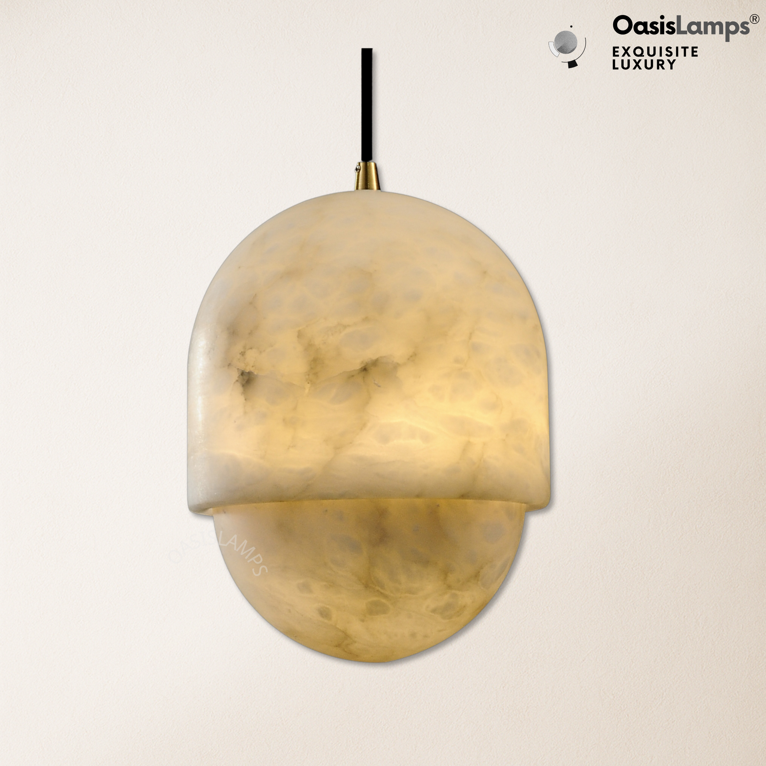 Hecate Alabaster Modern Pendant 6'' 7''D#color_brass