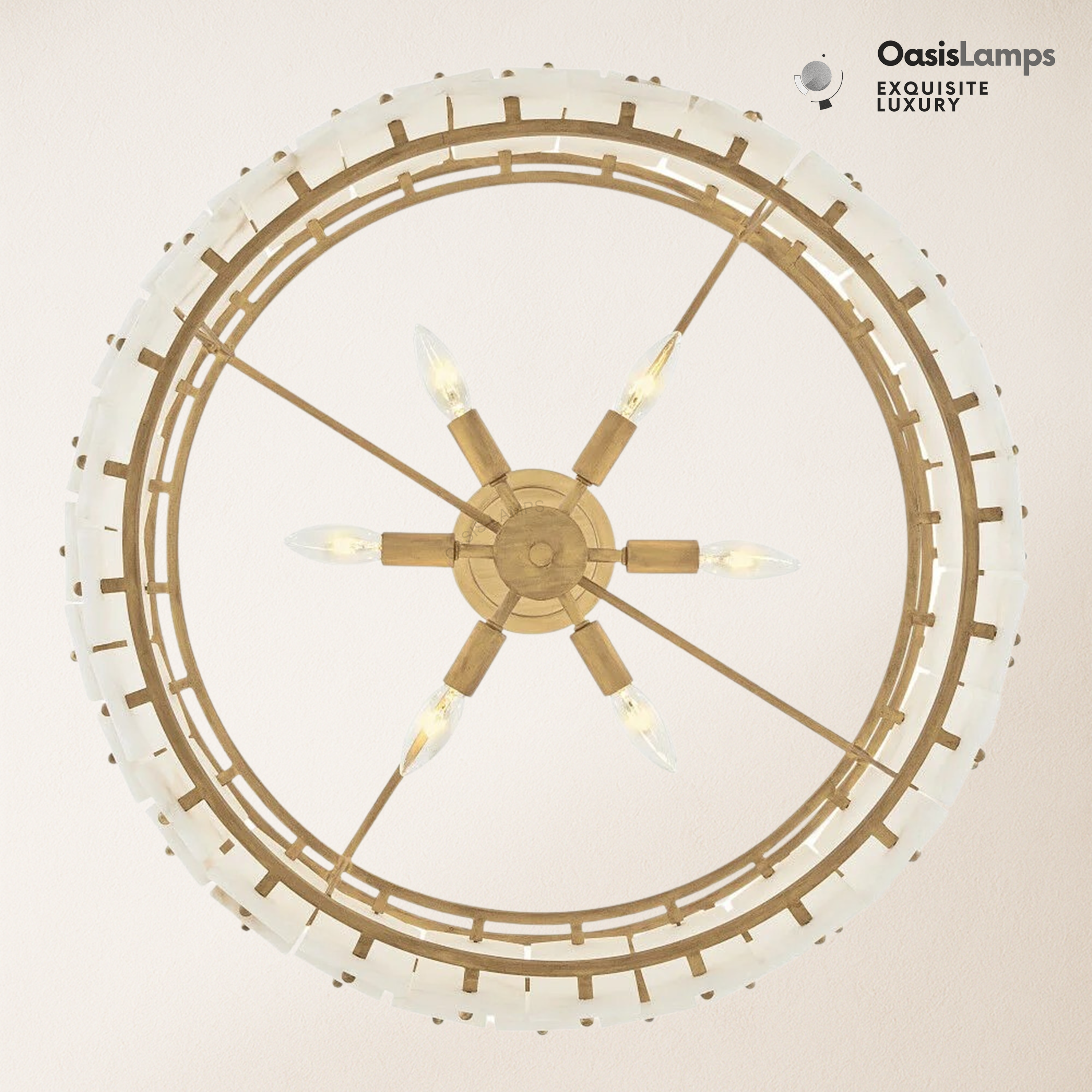 Rancho Alabaster 2-Tier Round Chandelier (Middle)