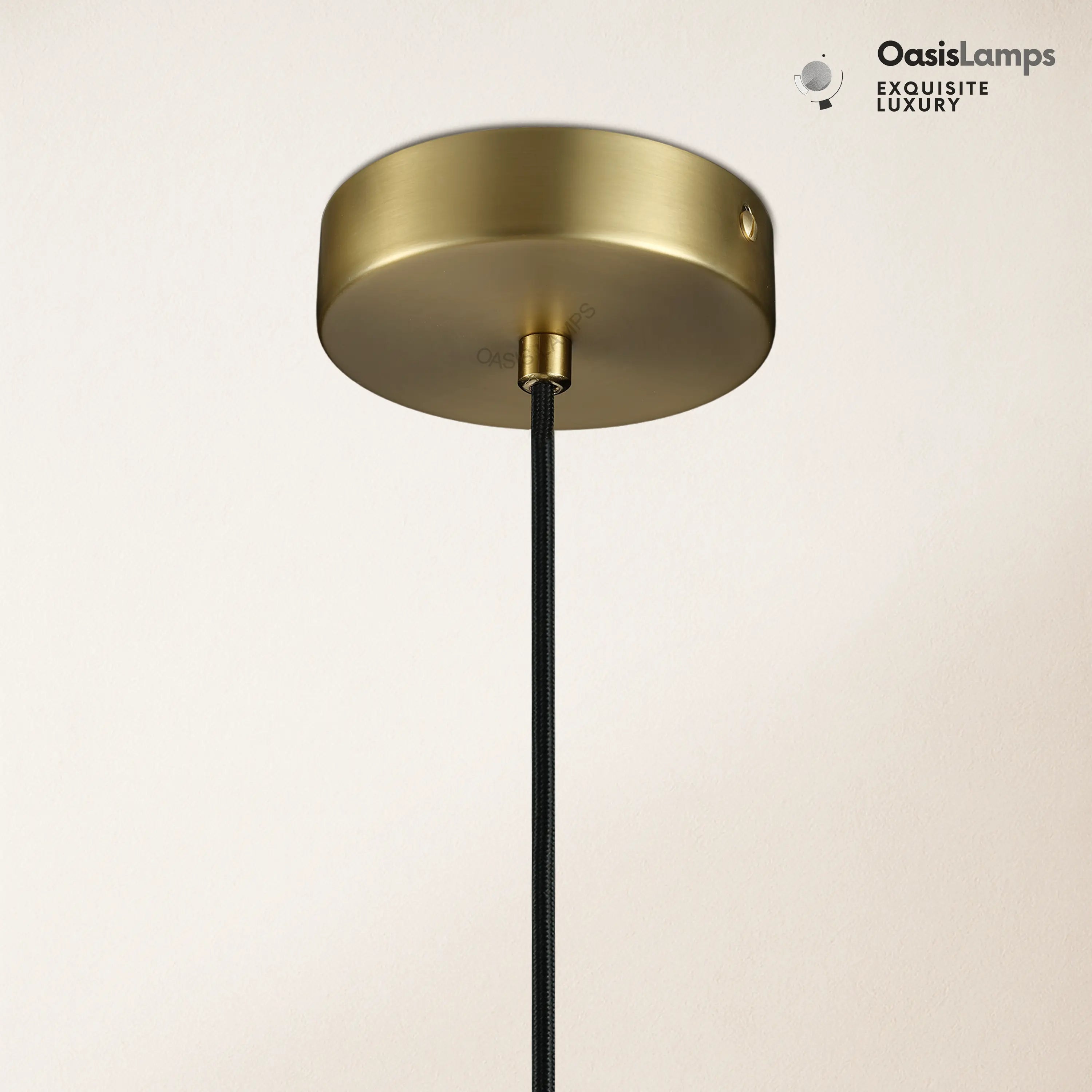 Capus Conical Alabaster Pendant#color_brass