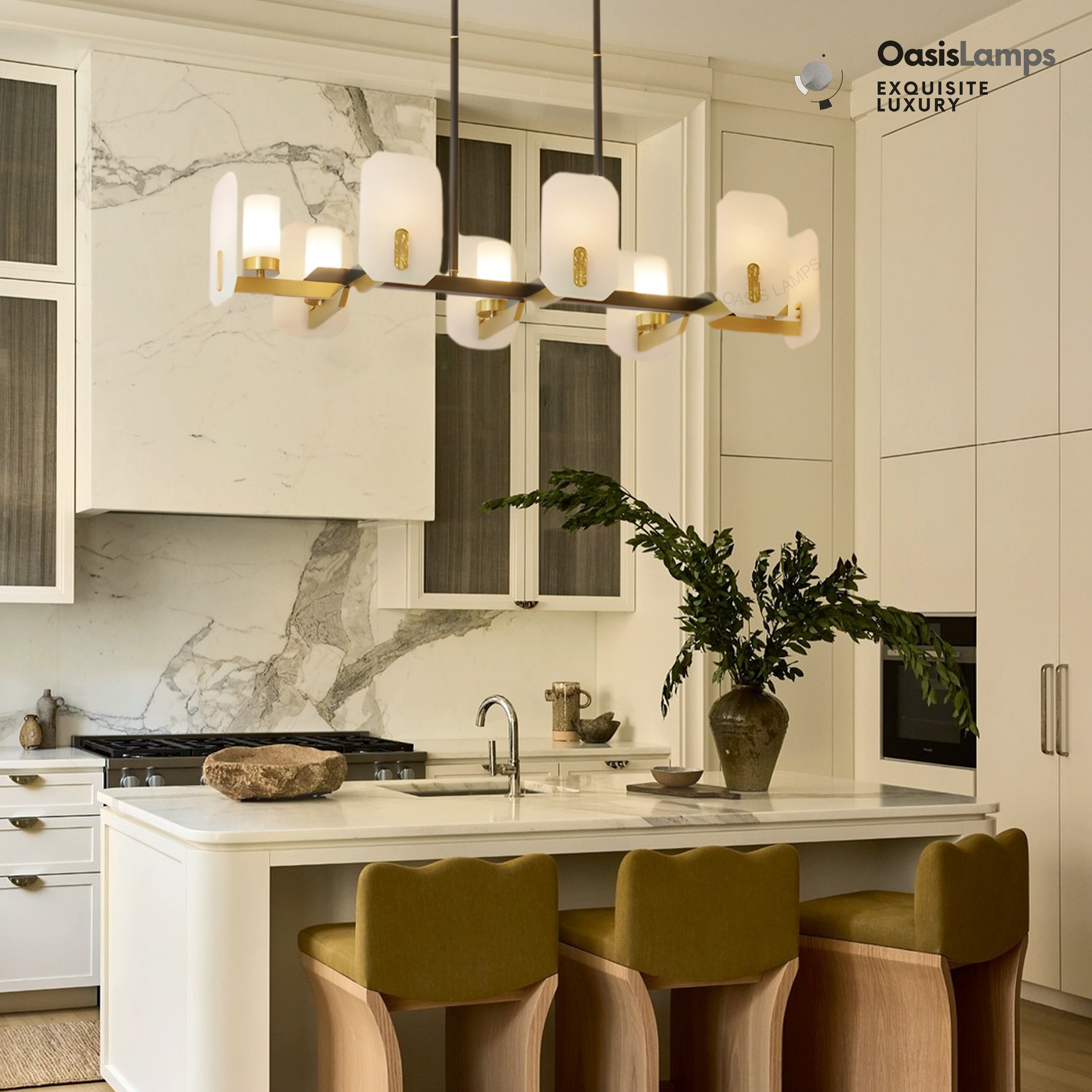 Janina Alabaster Flake Round chandelier#Size_8-Lights 40"L