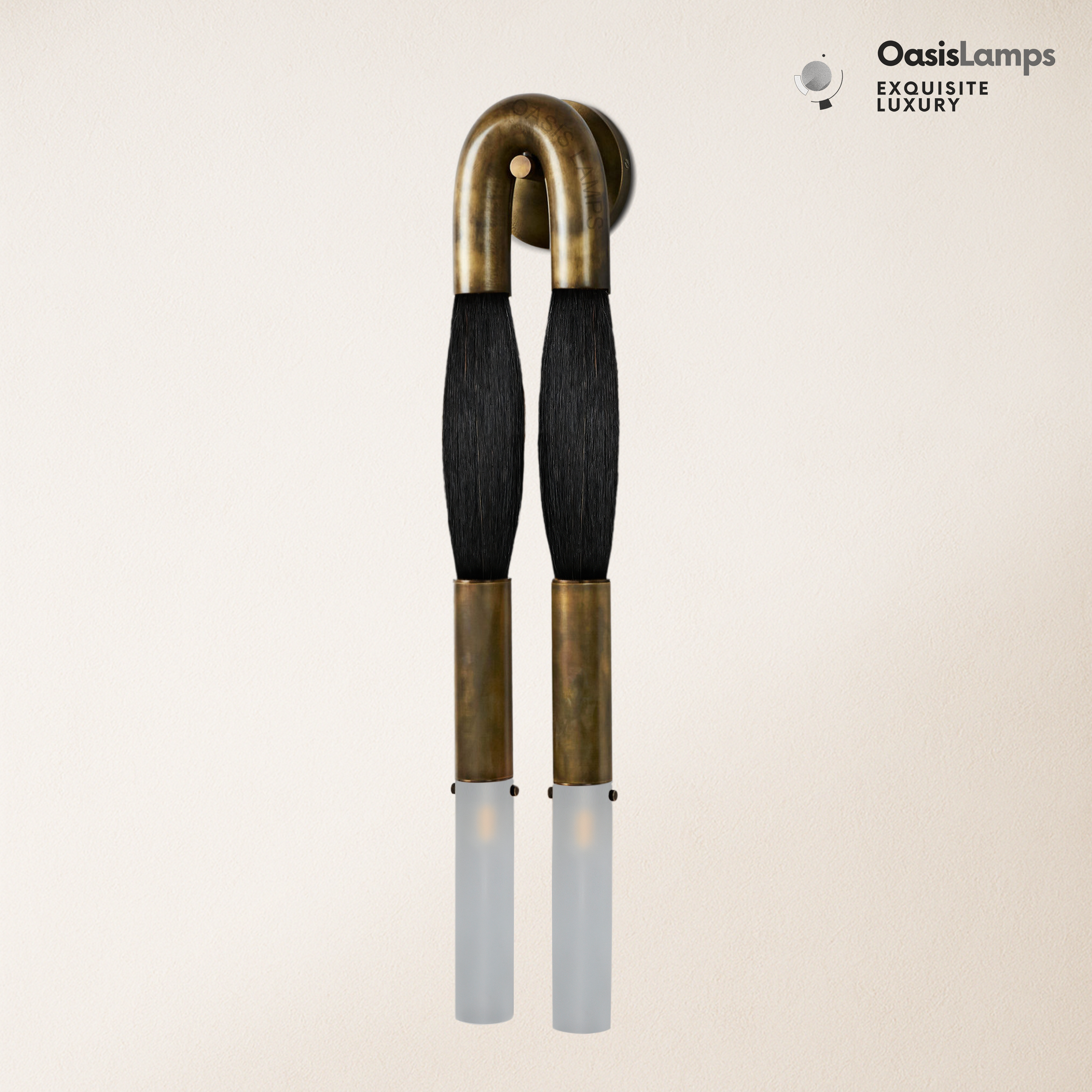 Horsehair Solid Brass Wall Sconce 30''H