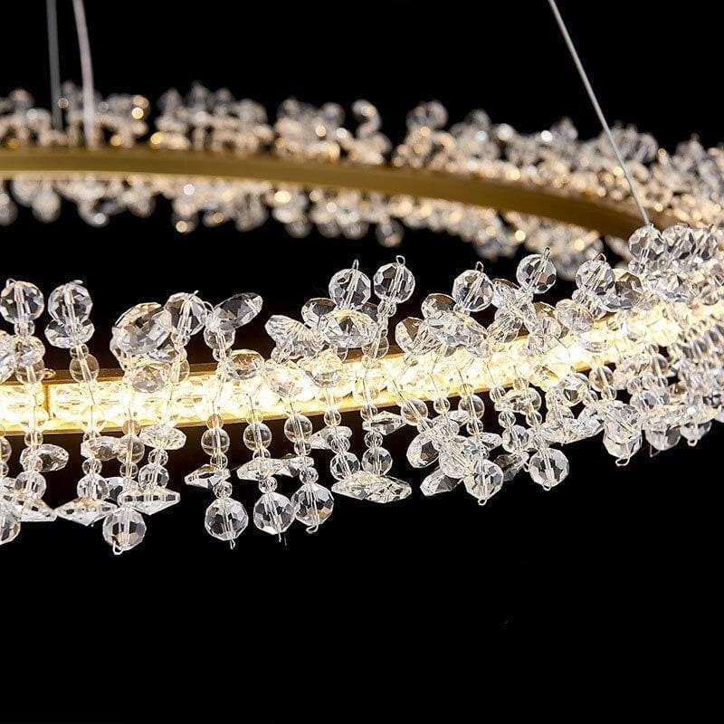 3-Ring Crystal Golden Chandelier