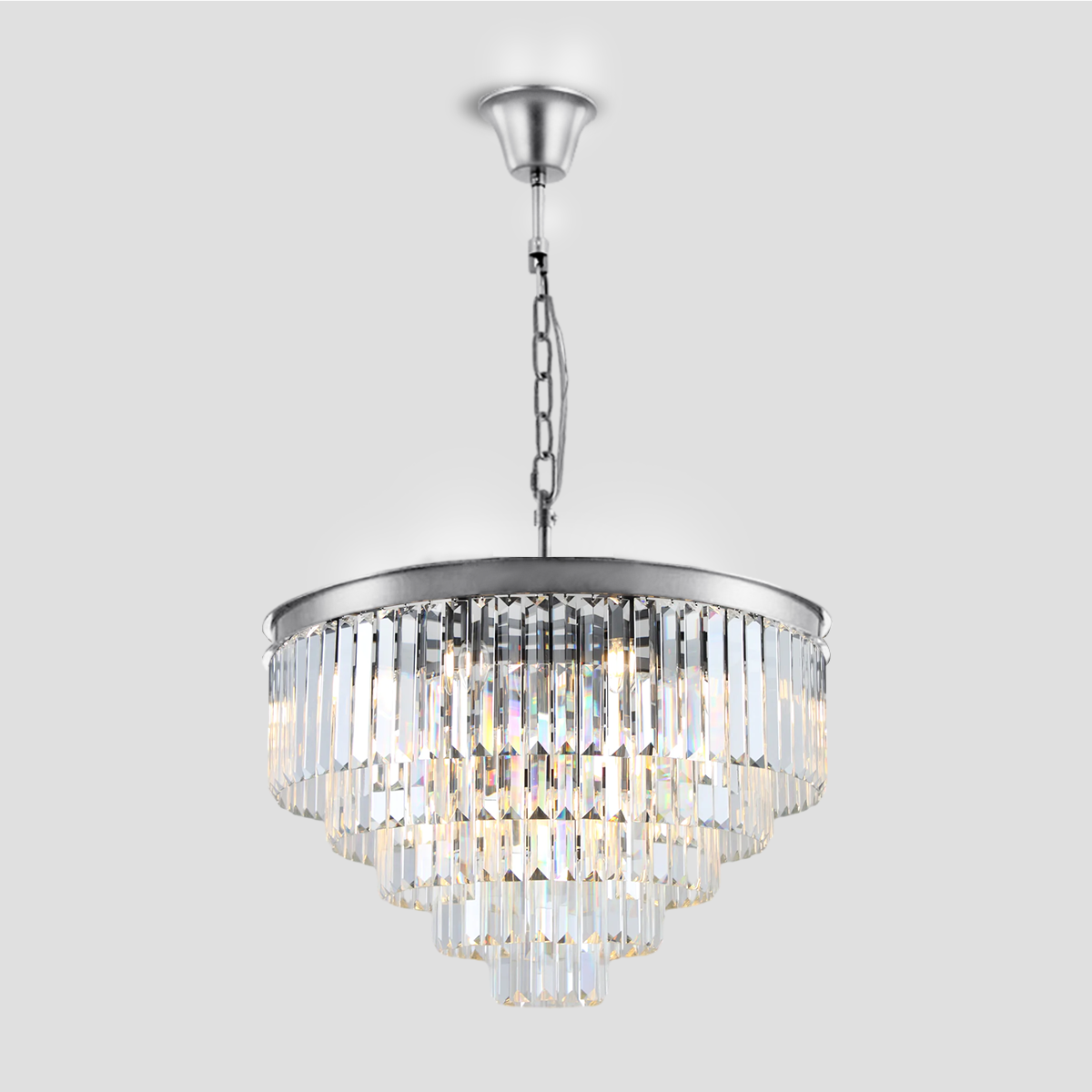 Odeon Crystal Fringe Round Chandelier Collection