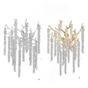 Justin Stylish Gold Coin Crystal Wall Sconce For Bedroom, Living Room