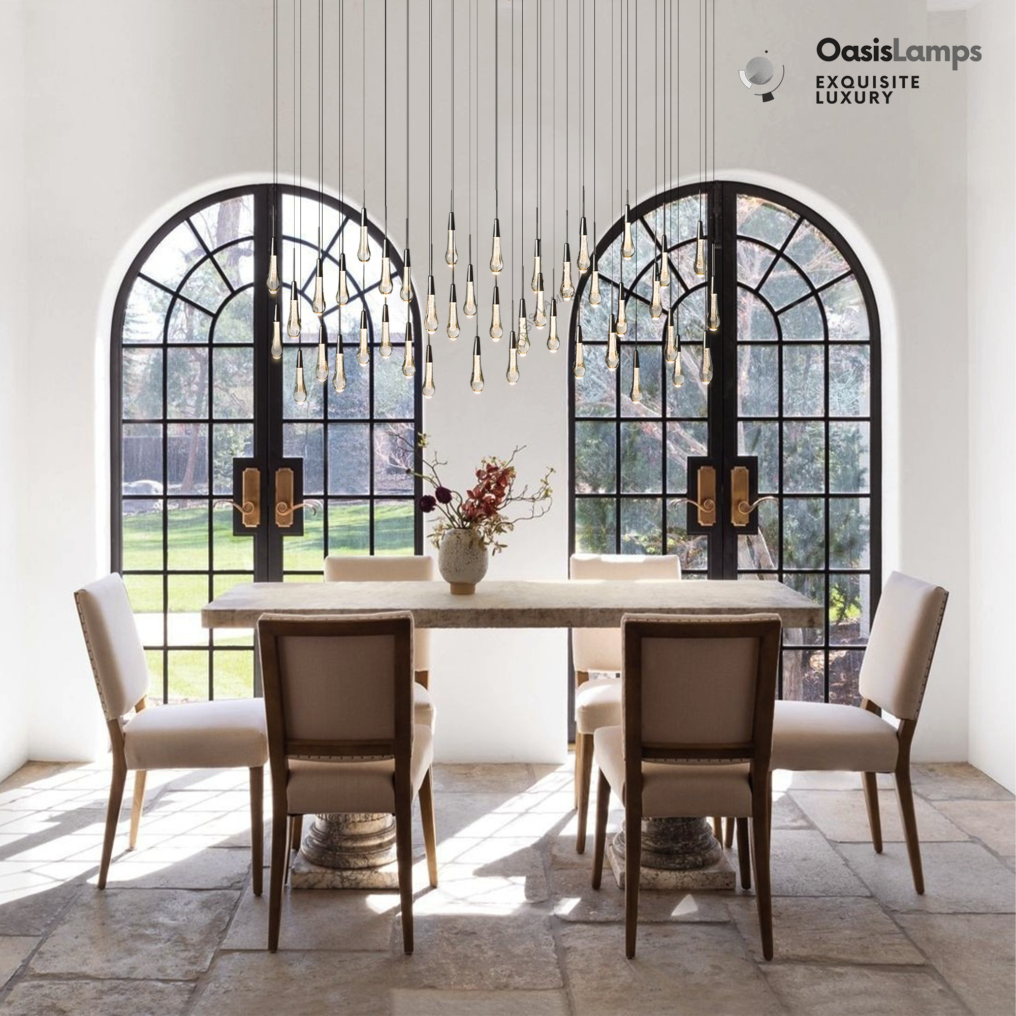 Elara Solitaires Linear Crystal Chandelier 37'' 50'' 70'' 87" 120"W#color_bronze,size_70"-42lights