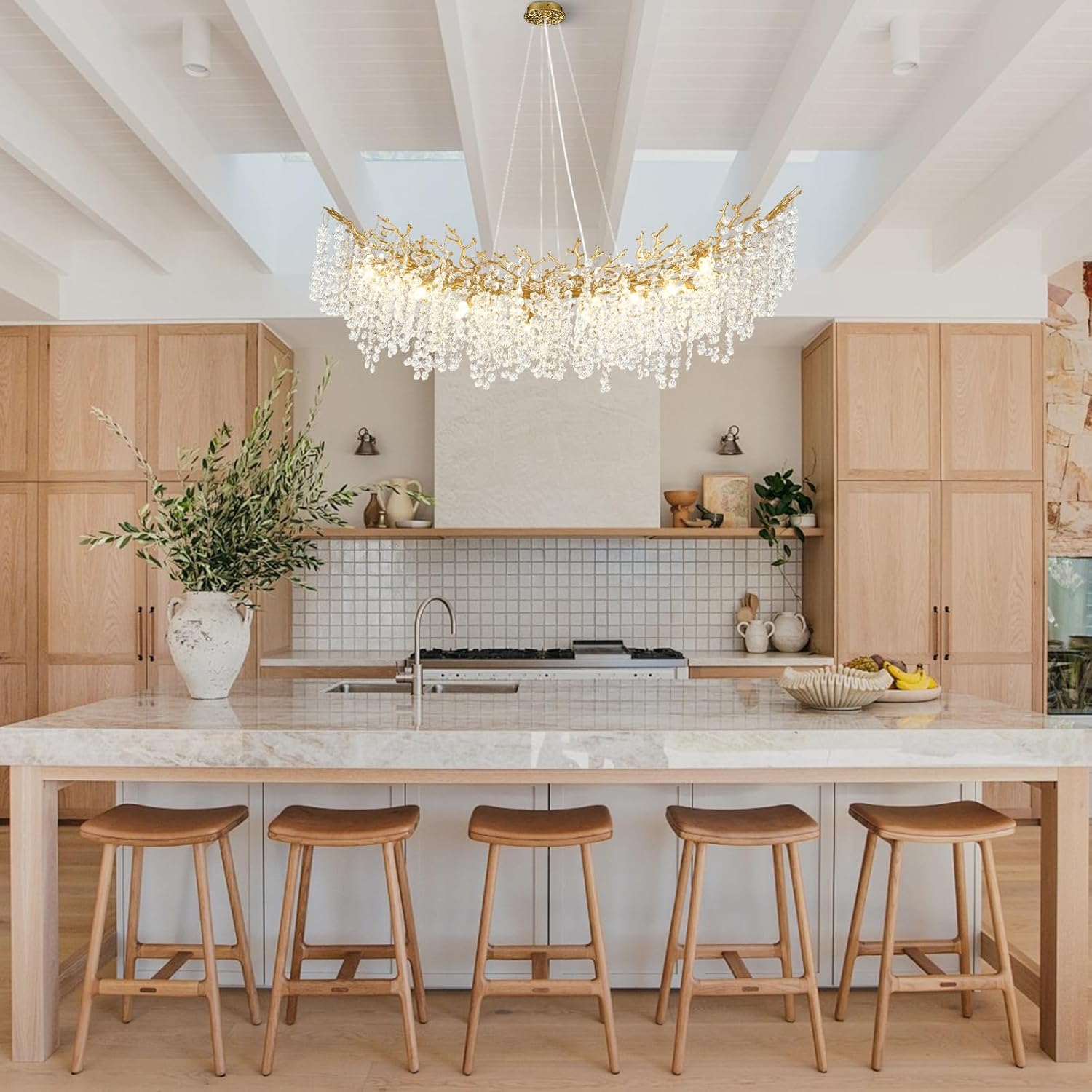 Snowflake Tree Branch Chandelier for All Rooms L30" 40" 55"