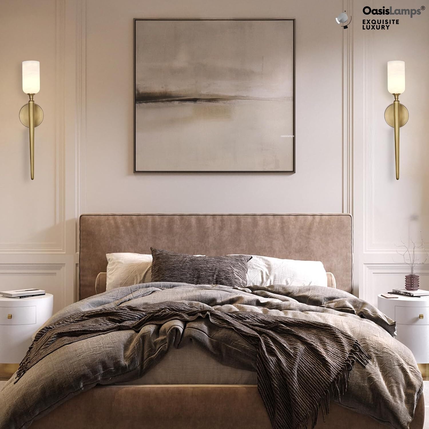 Axis Alabaster 1 Light Wall Sconce 21.6"H#color_brass