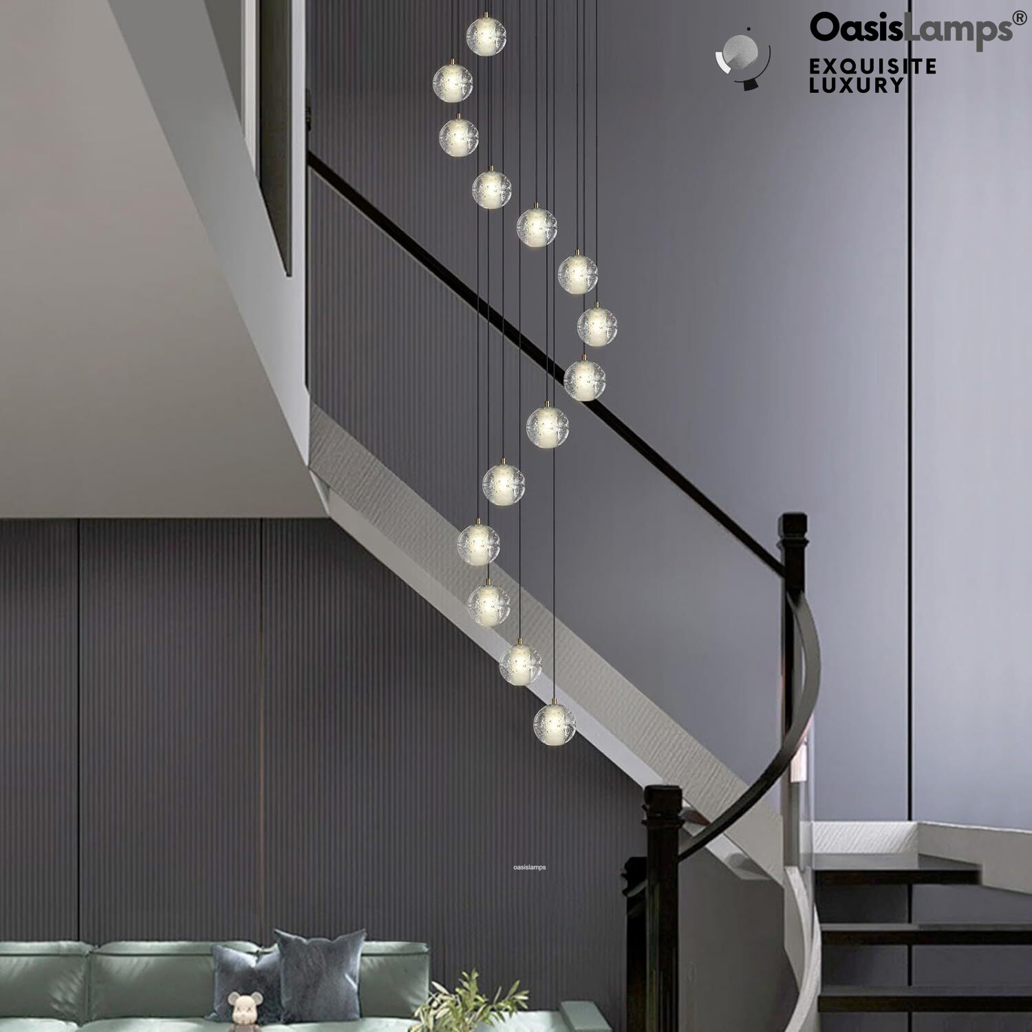 Pearl Ball Ceiling Chandelier 14 20 Light#Color_Brass,size_14-light