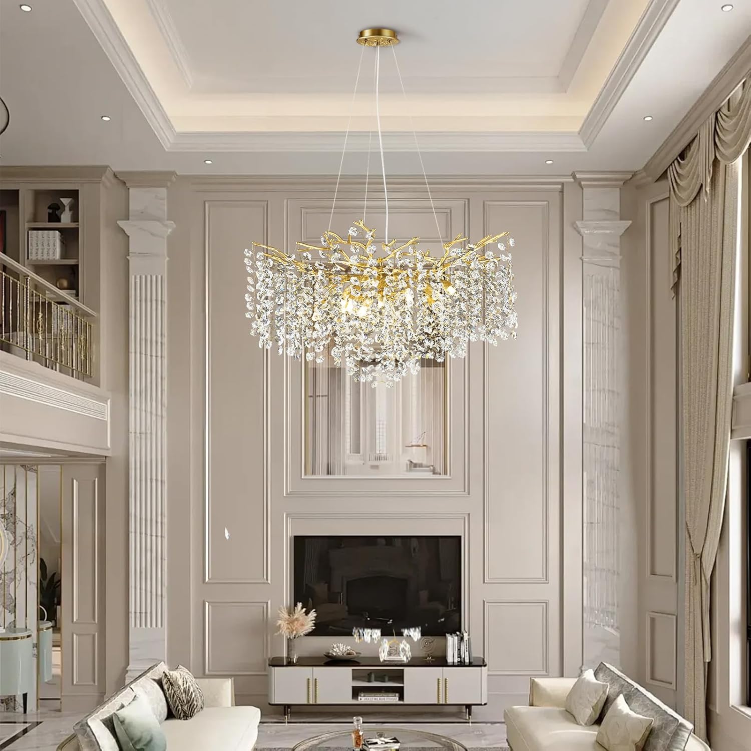 Snowflake Tree Branch Chandelier for All Rooms L30" 40" 55"