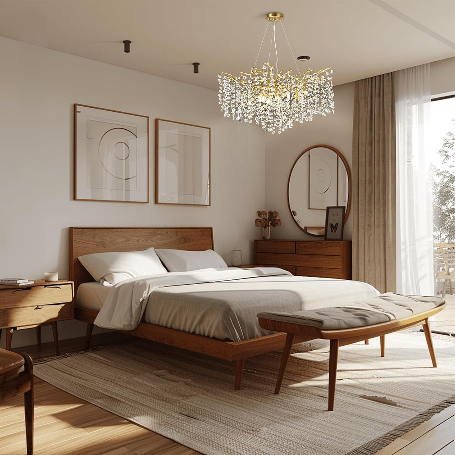 Snowflake Tree Branch Chandelier for All Rooms L30" 40" 55"