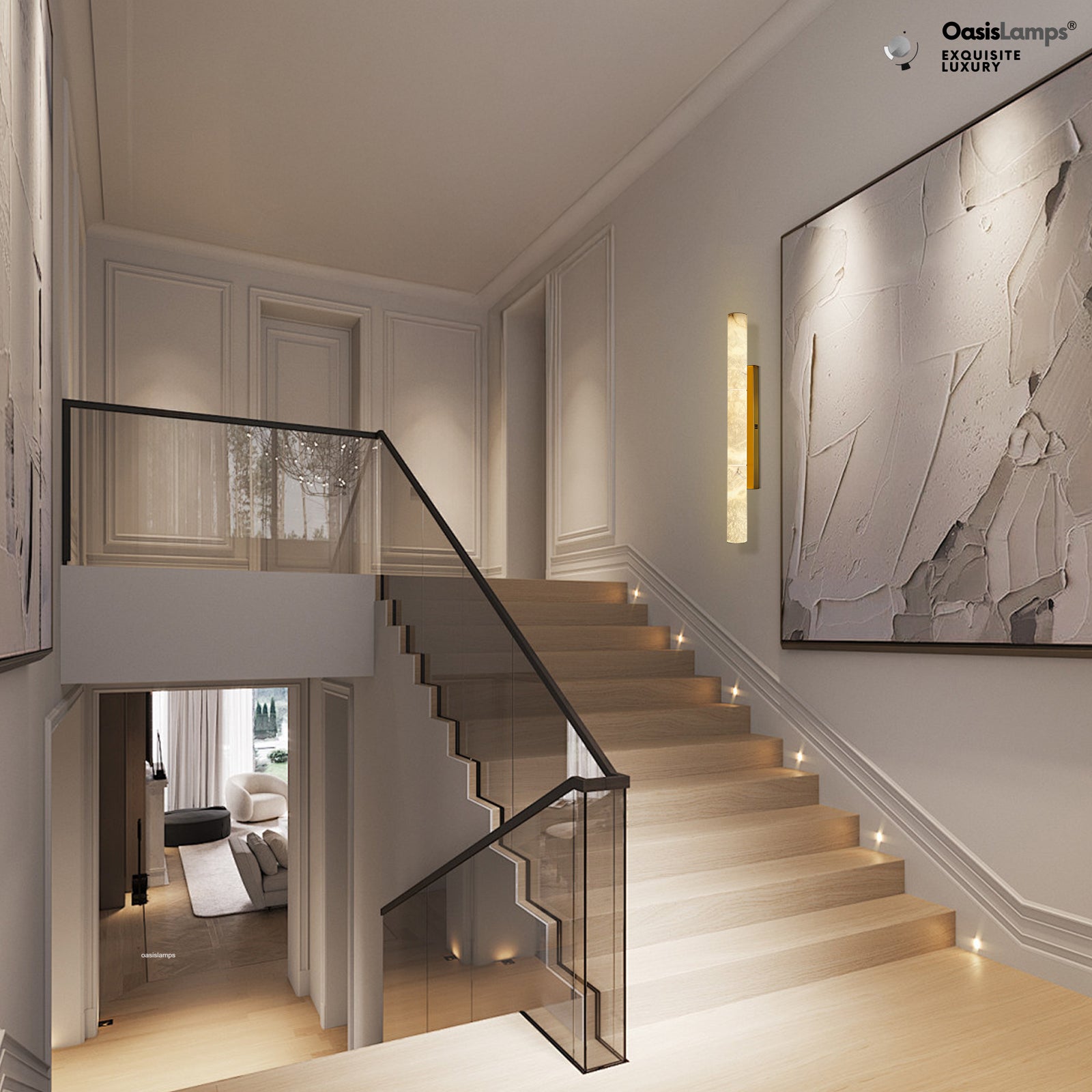 Sylvia Palladian Alabaster Wall Sconce 20" 36"H#size_36",finish_brass