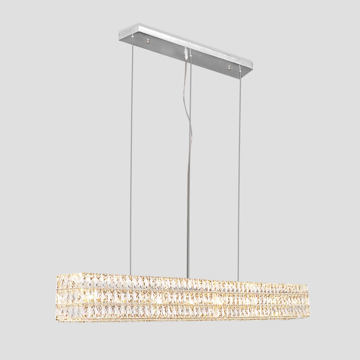 Mia Rectangular 3-Tier Crystal Chandelier