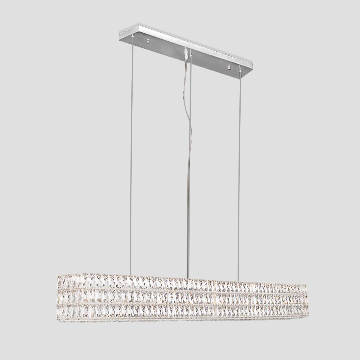 Mia Rectangular 3-Tier Crystal Chandelier