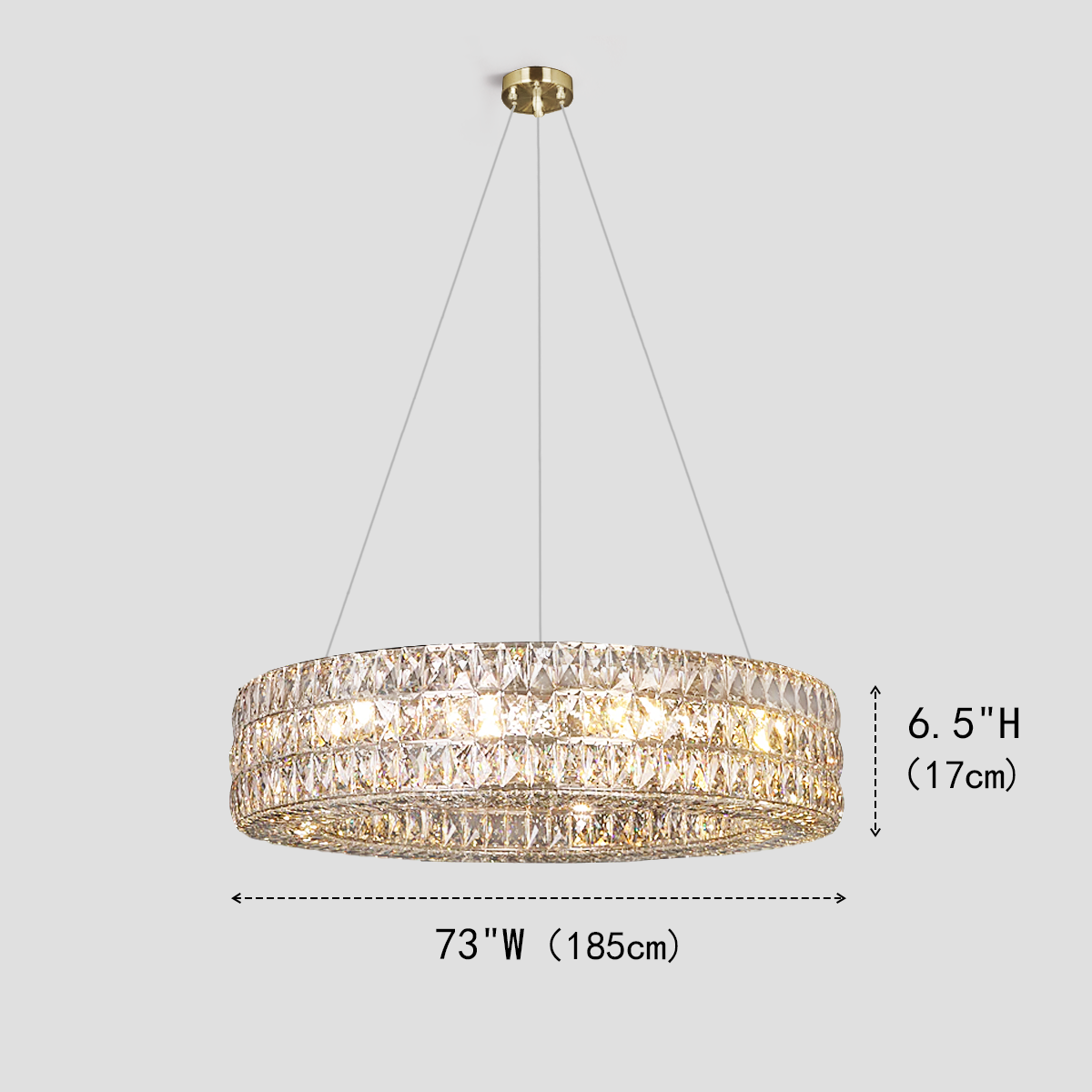 Mia Round Halo Crystal Ring Chandelier