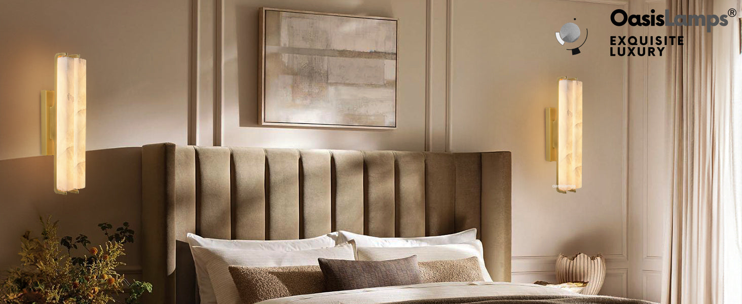 Clara Glow Alabaster Wall Sconce 19"#color_brass,style_double